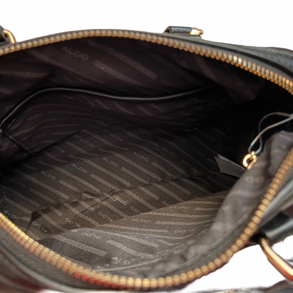 Aldo Black Satchel with Colorful Keychain LIKE NEW - Picture 6 of 6
